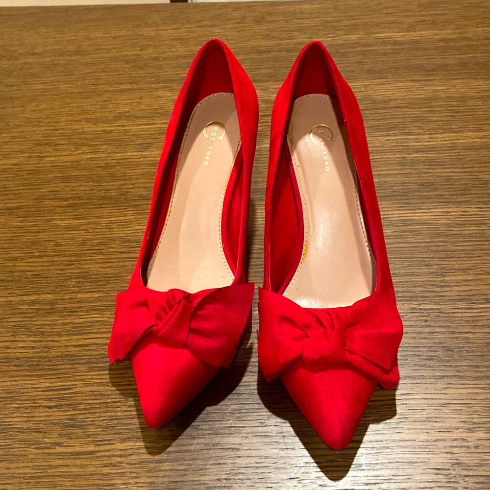 Cato red pump heels